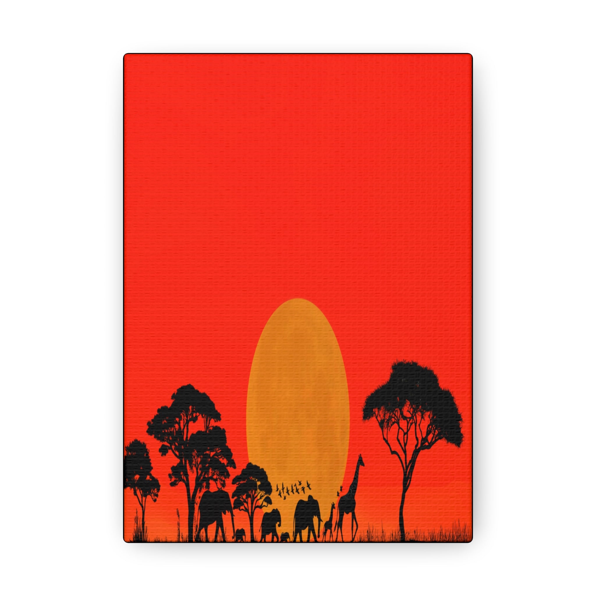 Fiery Savanna Sunset, Wall Art Canvas Print