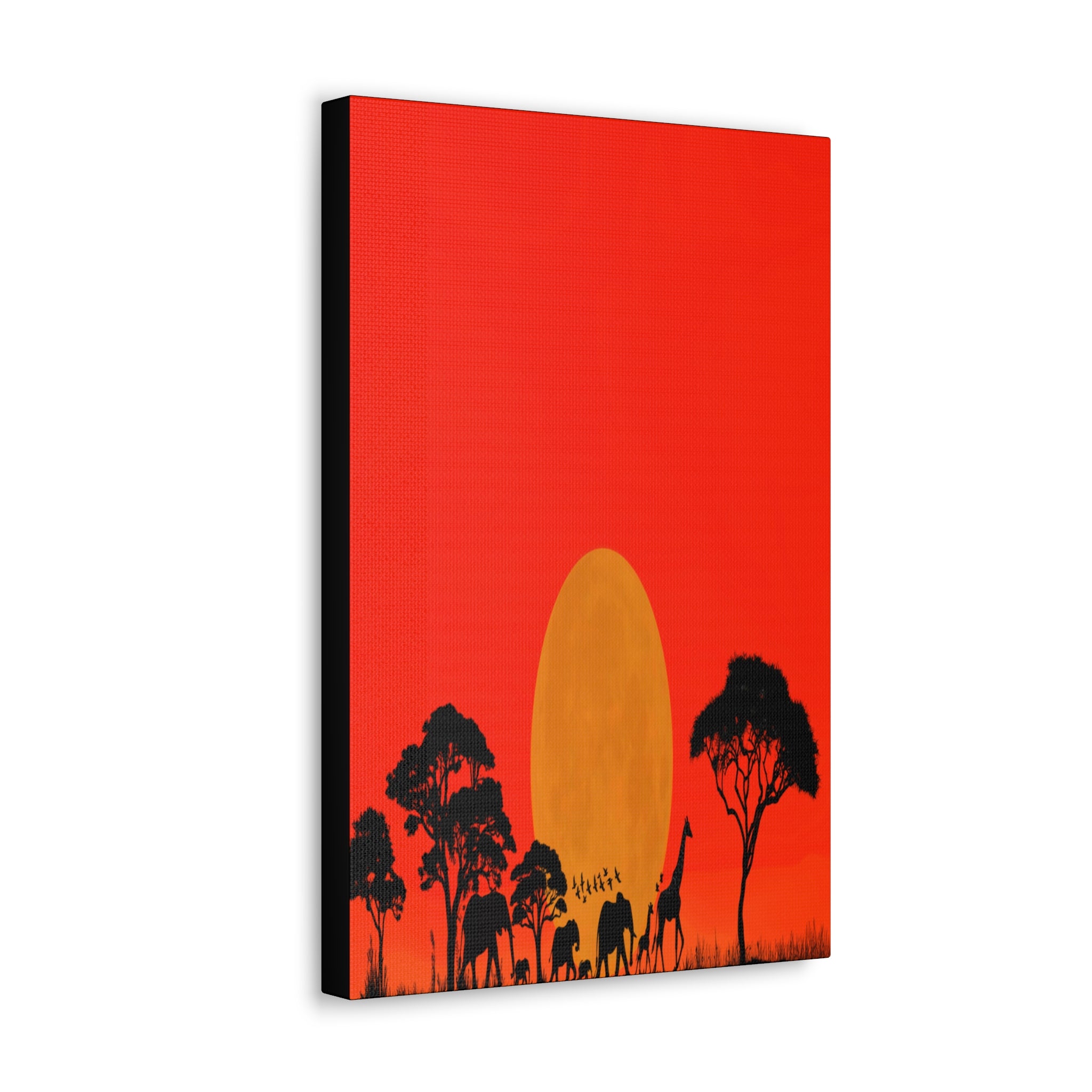 Fiery Savanna Sunset, Wall Art Canvas Print