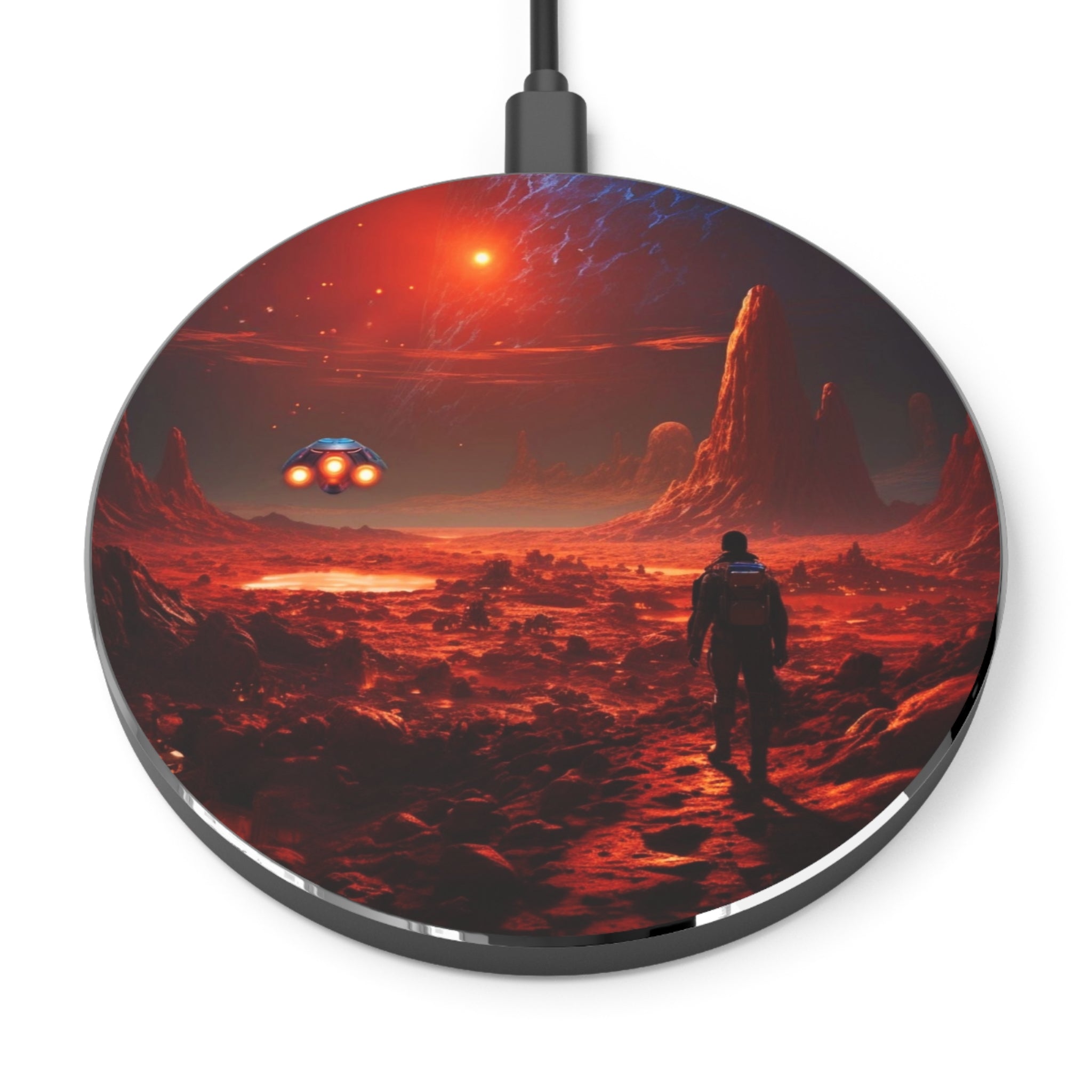 Wireless Charger - Red Horizon Mouse Wall Charger