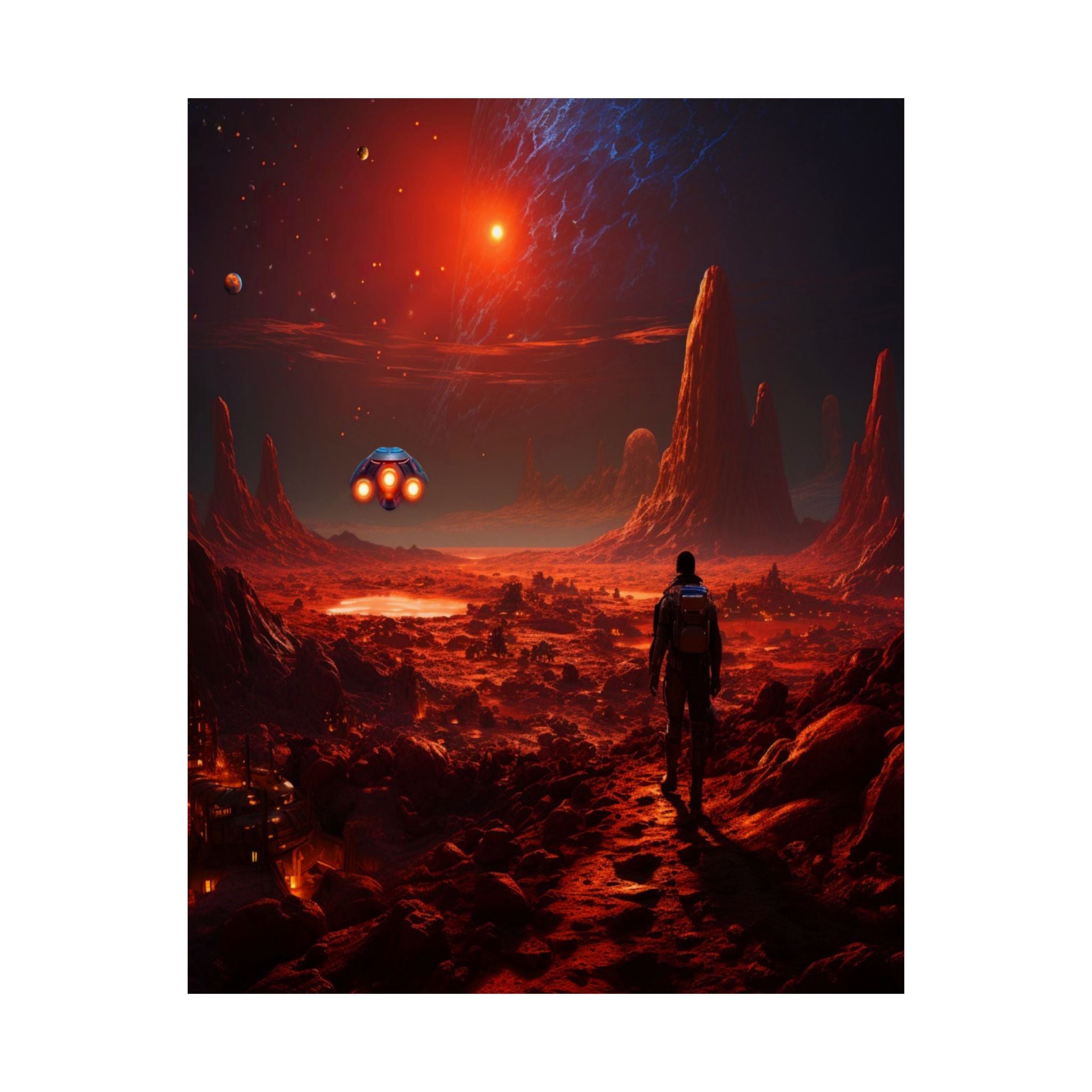 Wall Art Poster, 'Red Planet Expedition' In A Rich Vibrant Matt Finish