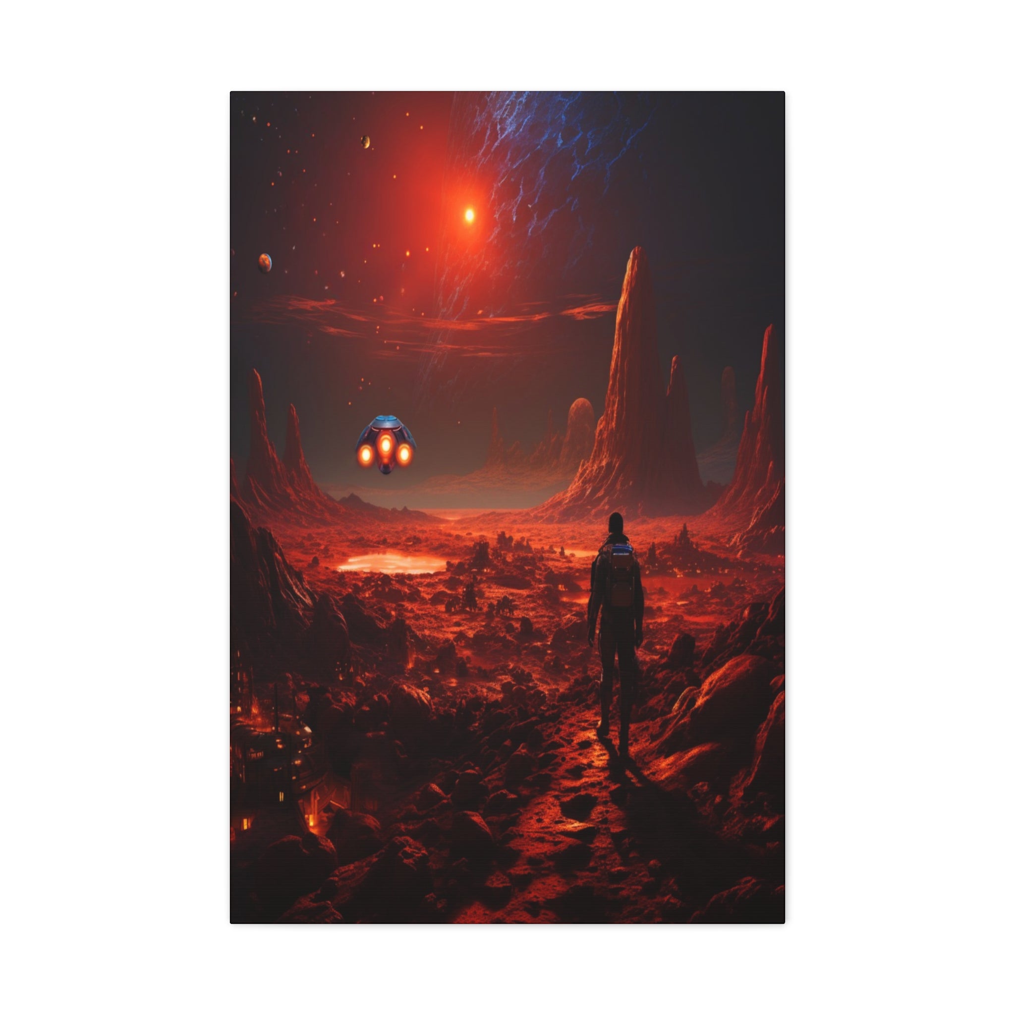 Wall Art Canvas, Red Planet Expedition, A Rich Vibrant Matt Finish
