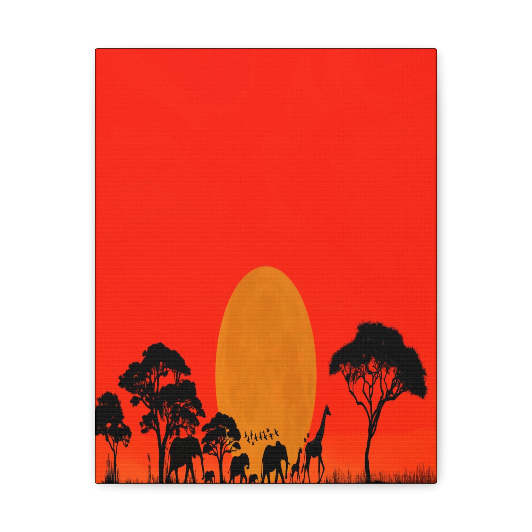 Fiery Savanna Sunset, Wall Art Canvas Print