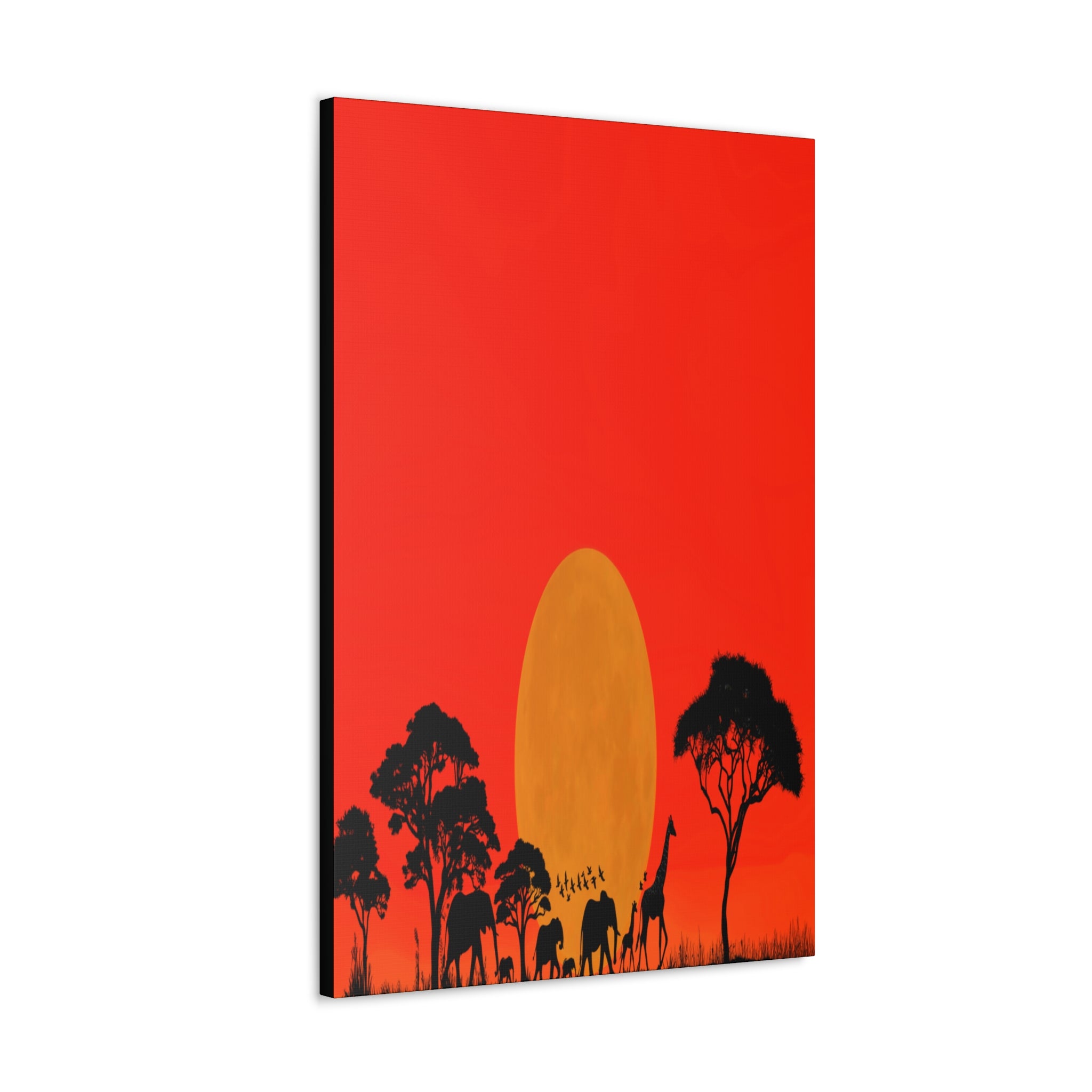 Fiery Savanna Sunset, Wall Art Canvas Print