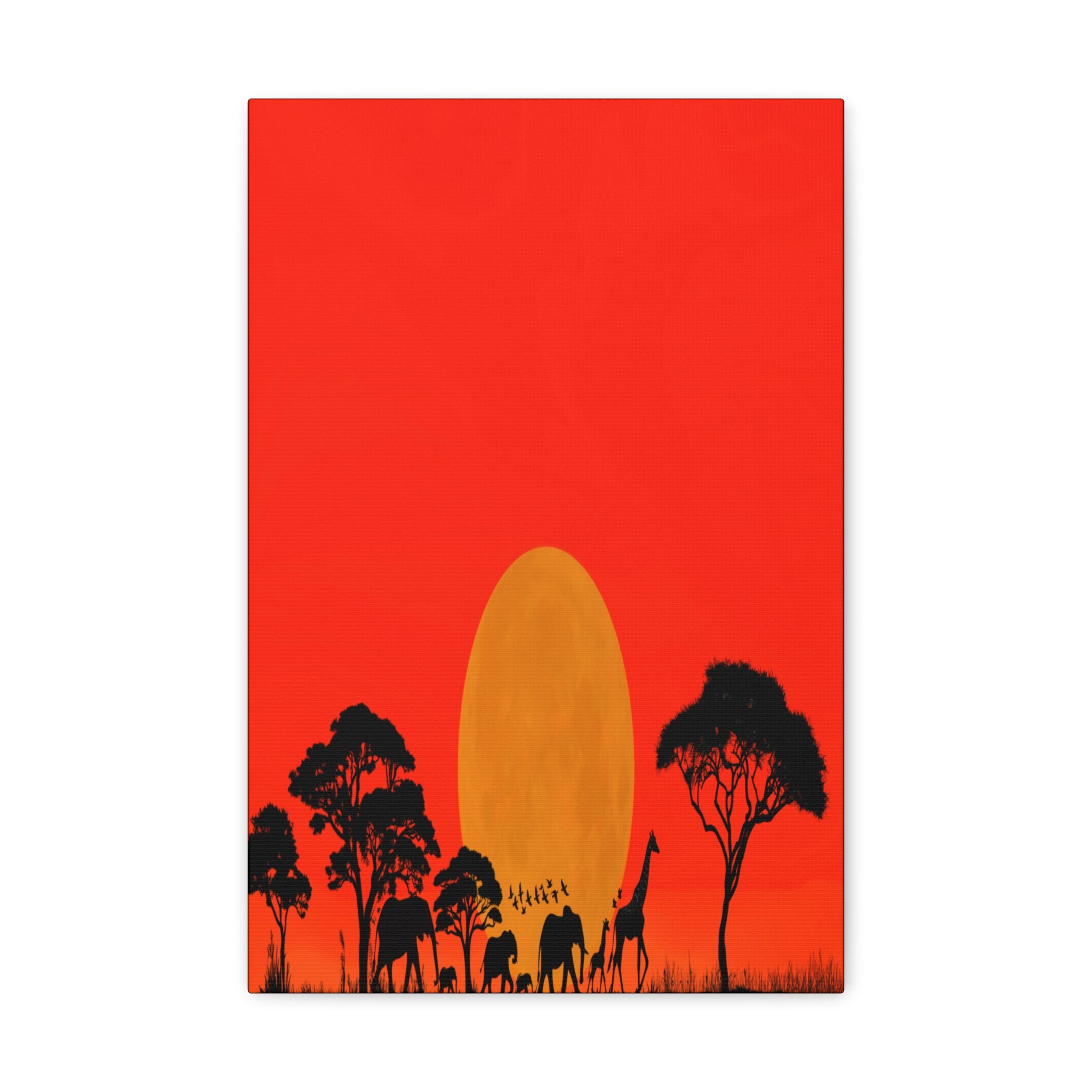 Fiery Savanna Sunset, Wall Art Canvas Print