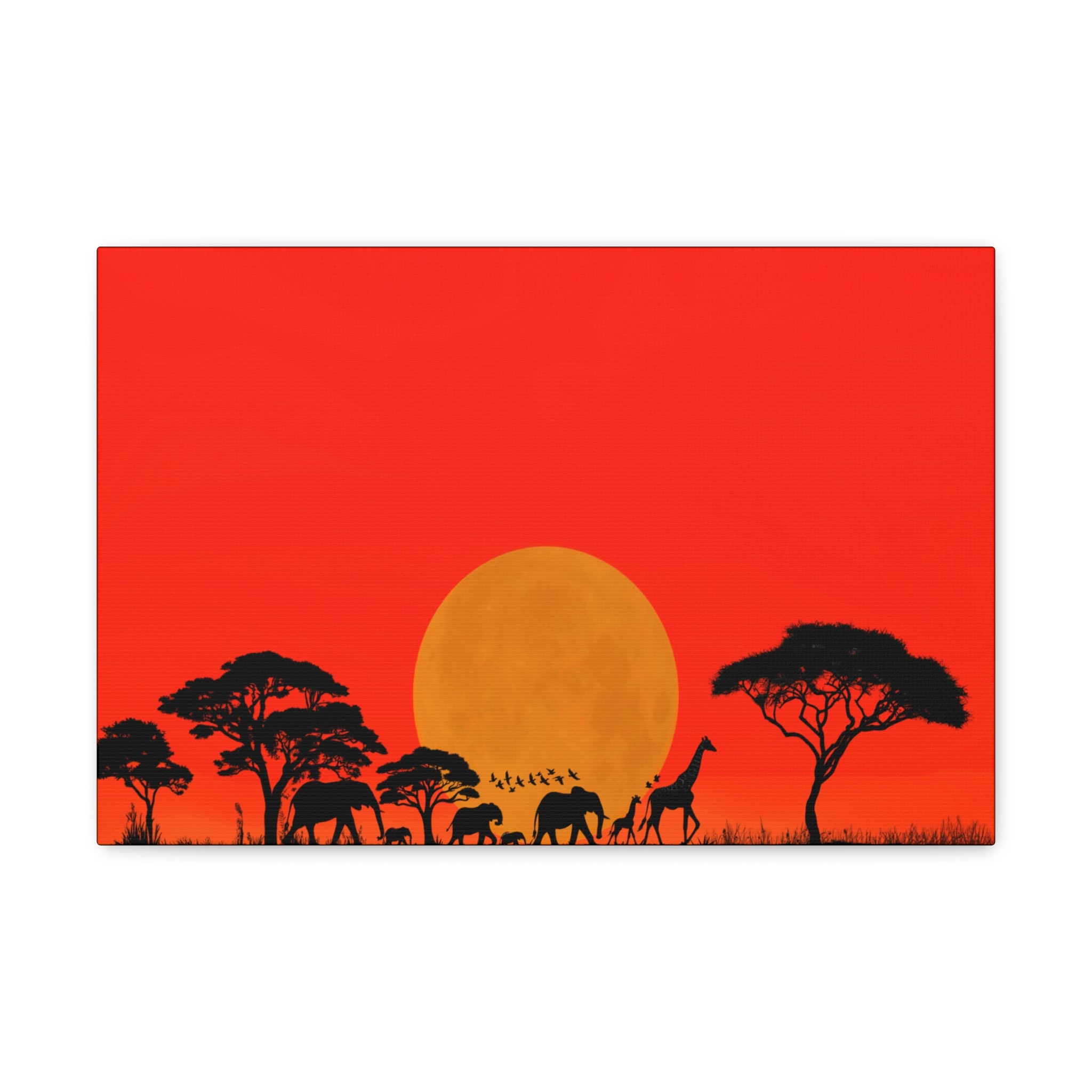 Fiery Savanna Sunset, Wall Art Canvas Print