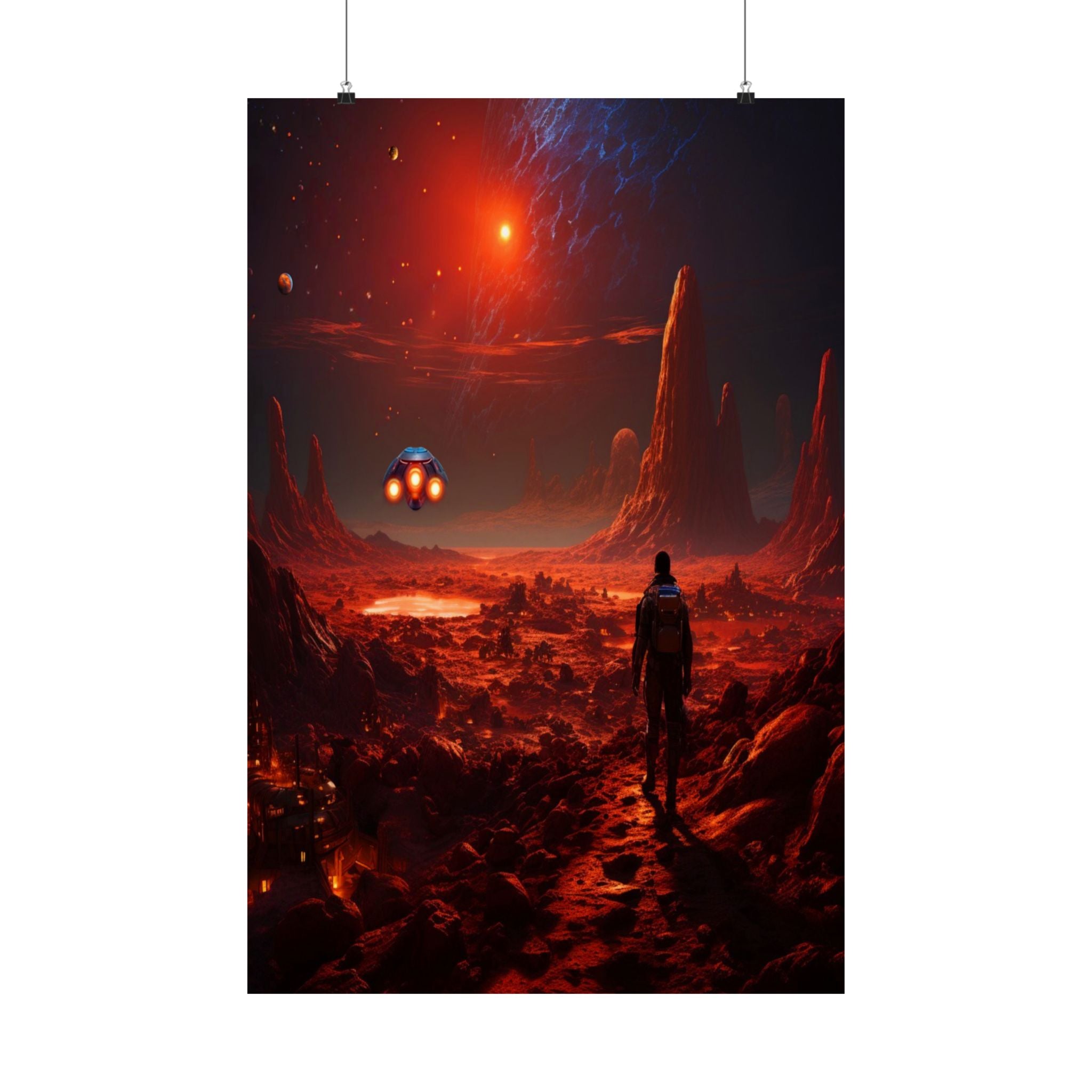 Wall Art Poster, 'Red Planet Expedition' In A Rich Vibrant Matt Finish