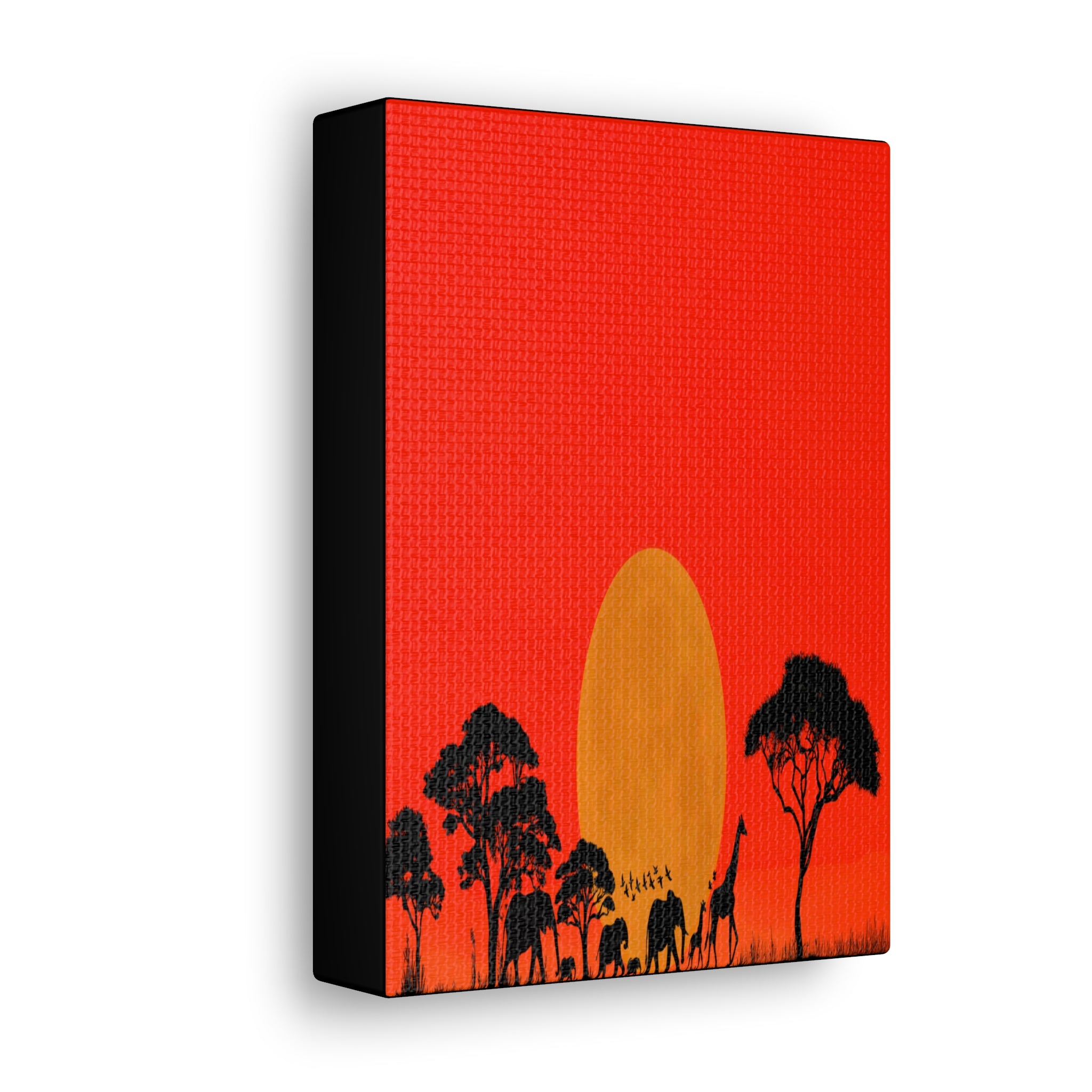 Fiery Savanna Sunset, Wall Art Canvas Print