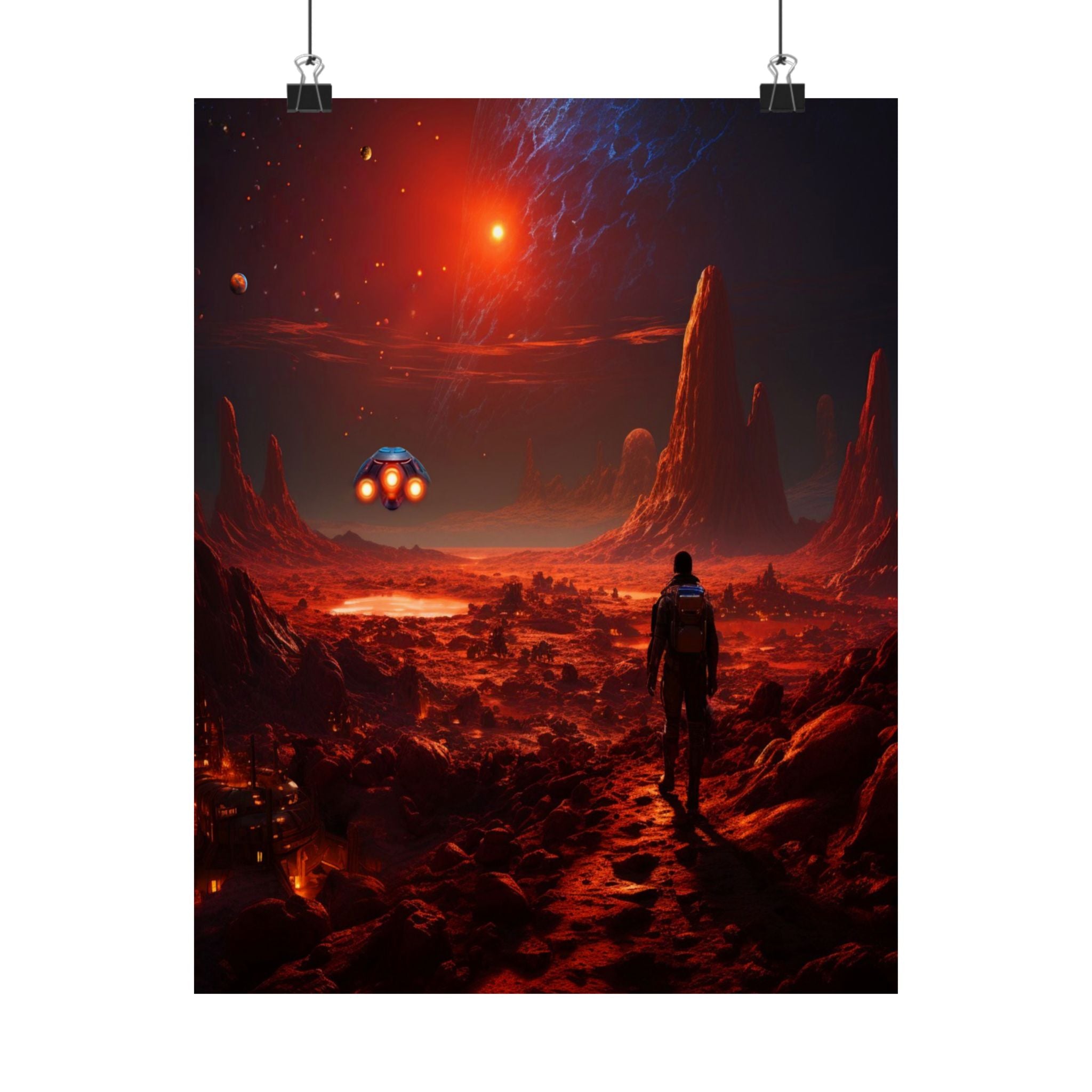 Wall Art Poster, 'Red Planet Expedition' In A Rich Vibrant Matt Finish