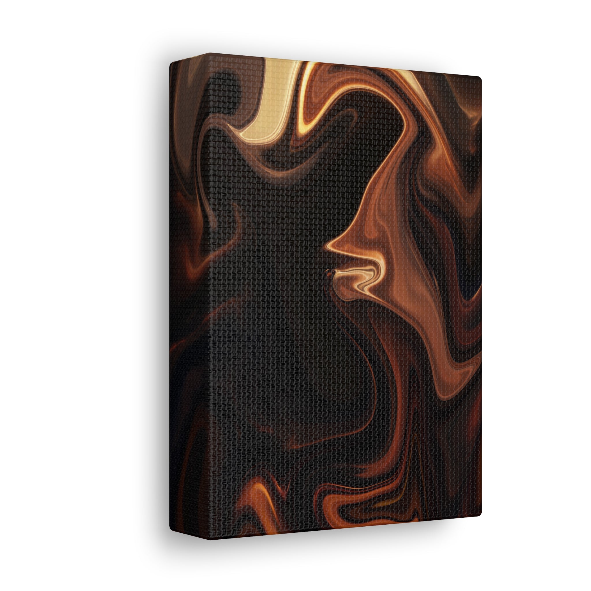 Autumn Flow, An Earthy Brown, Orange and Golden Leaves Swirl Canvas Print