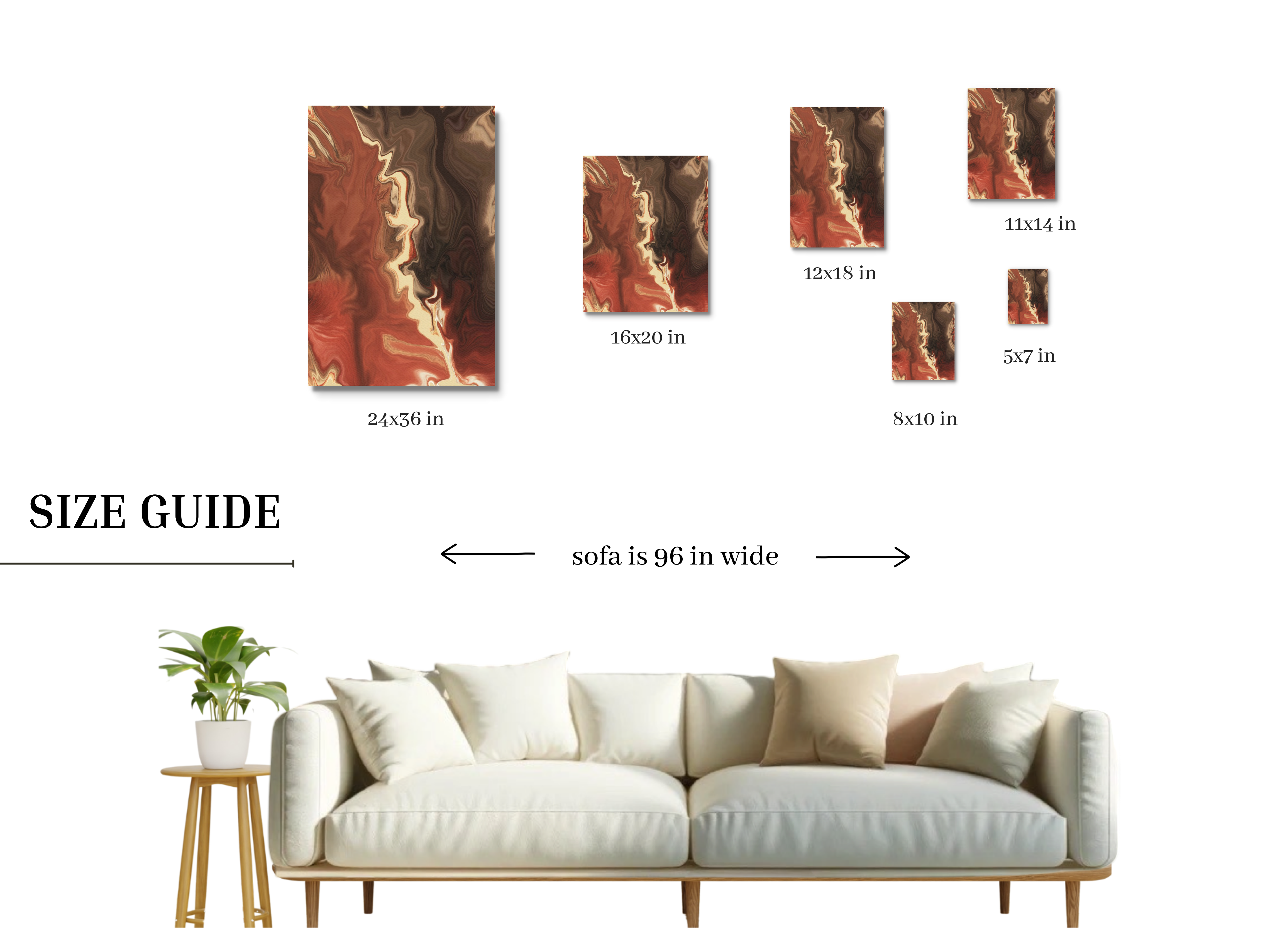 Autumn Harmony Abstract Art, Fall Home Decor, Earth Tones, Rustic Interior Accent, Canvas Print.