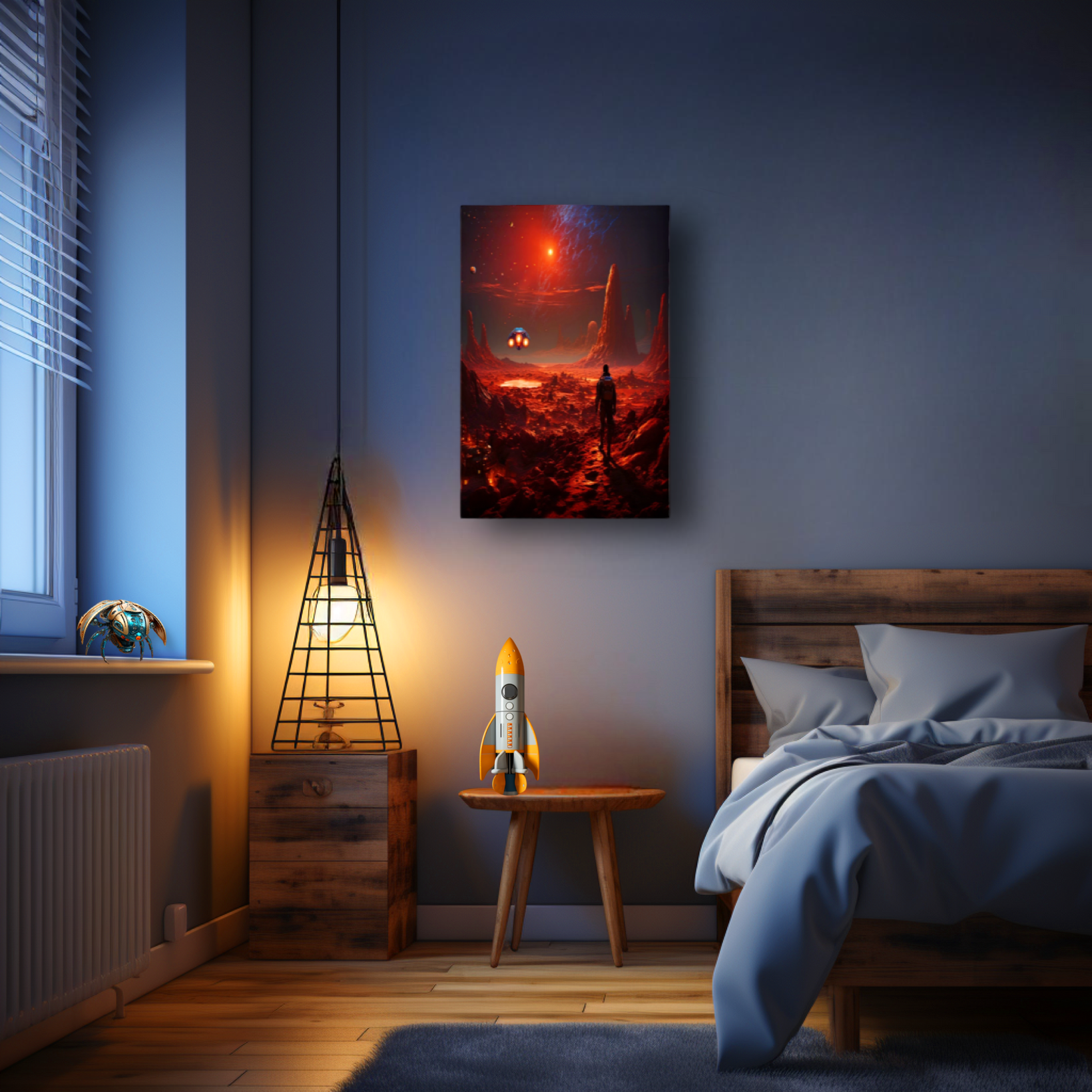 Acrylic Wall Art, 'Red Planet Expedition', (French Cleat Hanging)