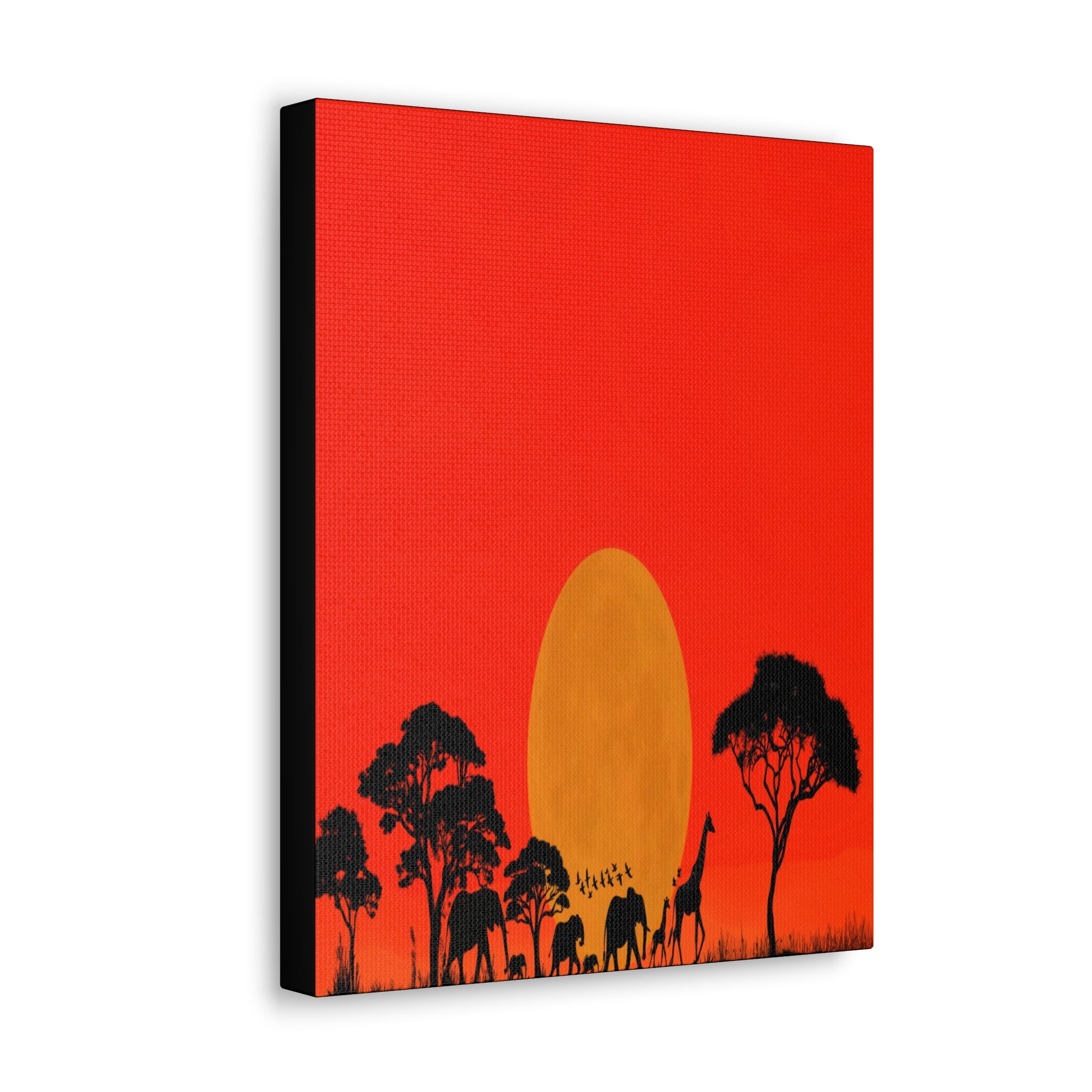 Fiery Savanna Sunset, Wall Art Canvas Print