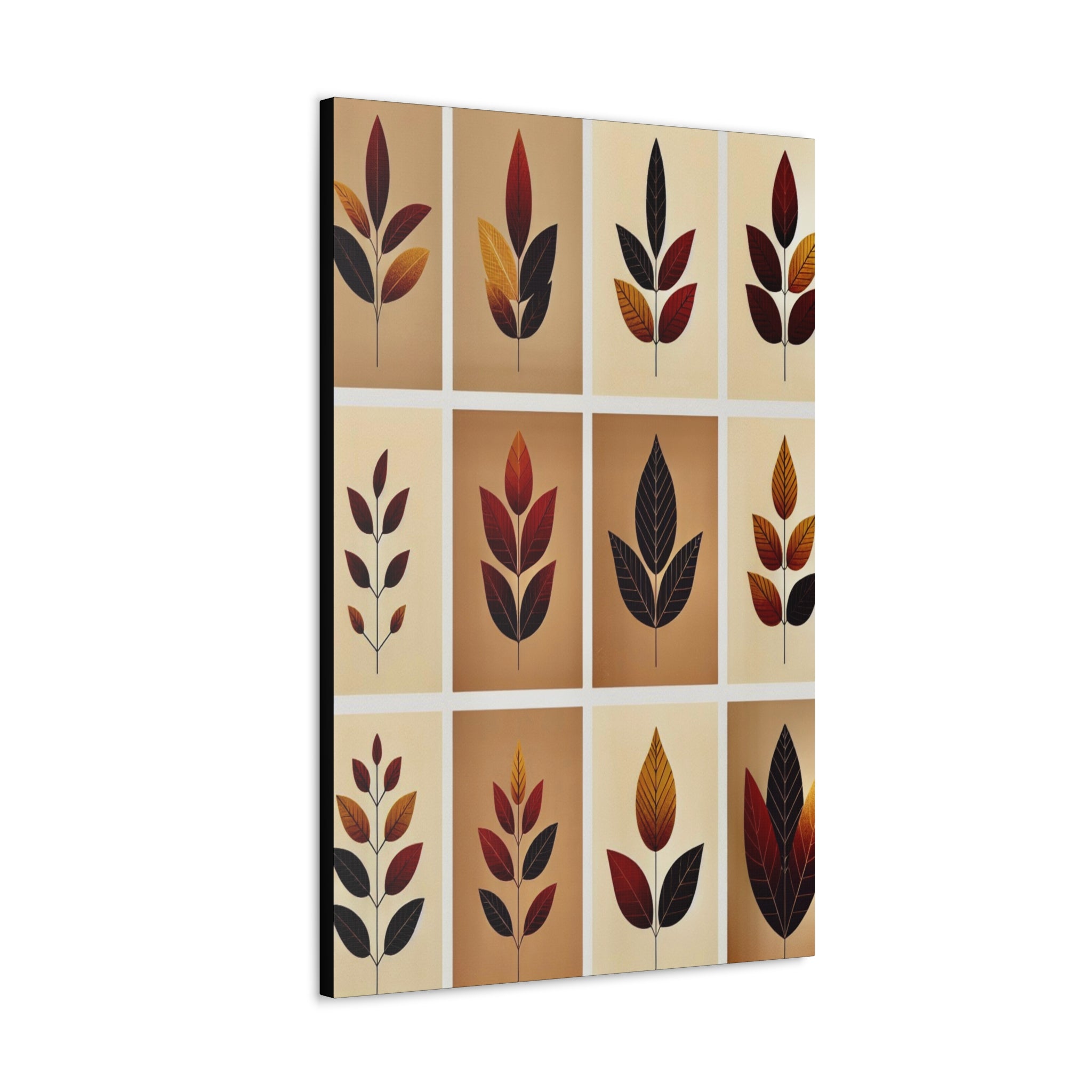 Autumn Leaves Collection - Minimalist Wall Art Fall Season Decor, Canvas Print.
