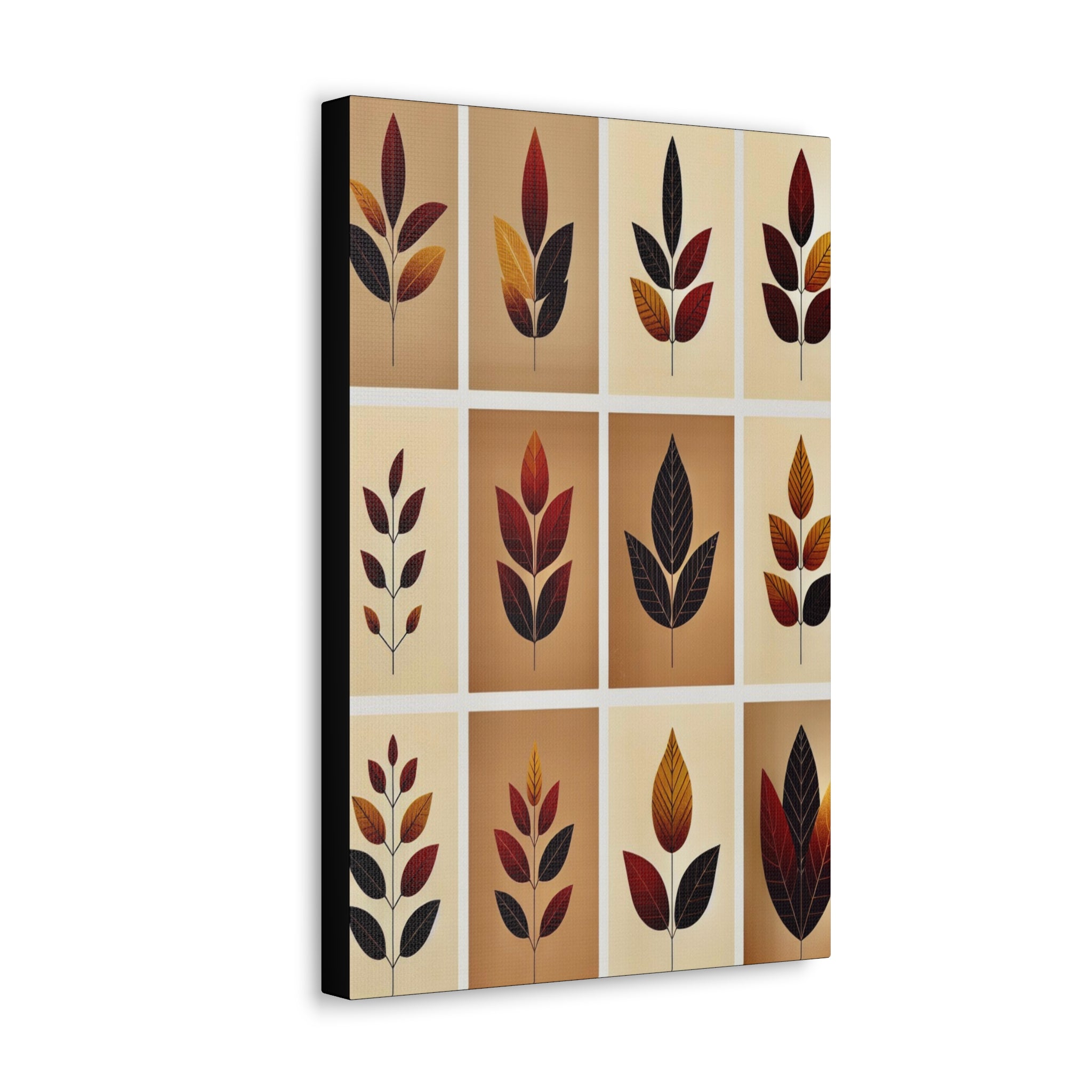 Autumn Leaves Collection - Minimalist Wall Art Fall Season Decor, Canvas Print.